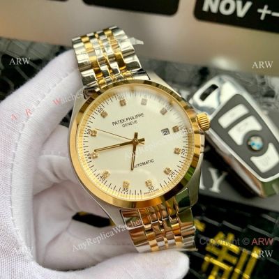 Patek Philippe Calatrava White Dial Two Tone replica Watch